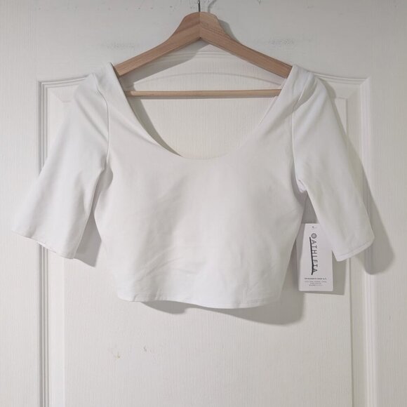 Athleta | Exhilarate Crop Tee In White (A-C cup) - Picture 4 of 12